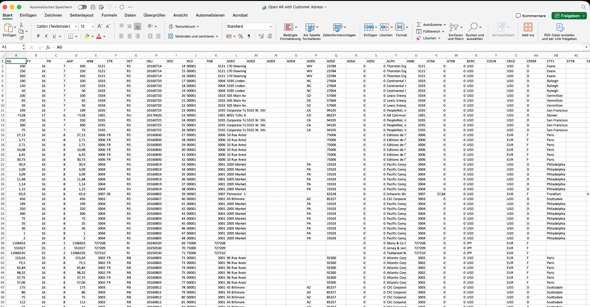 OperoStudio — Export nach Excel