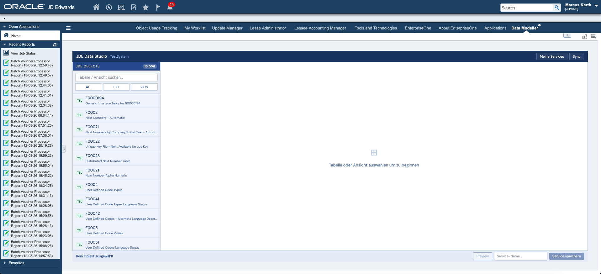 OperoStudio Data Modeller — integriert in OperoBoard