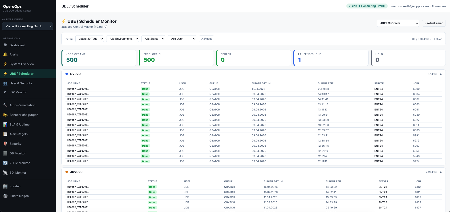 UBE Scheduler Monitor