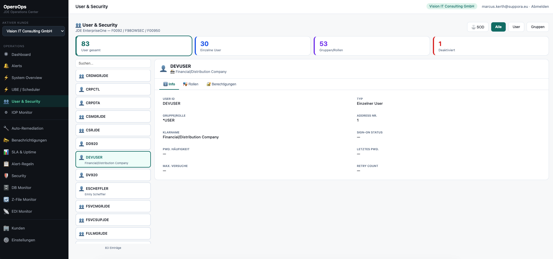 User Security SOD Monitor