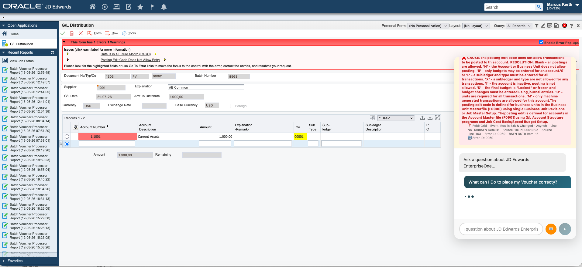 OperoGuide inside JD Edwards EnterpriseOne