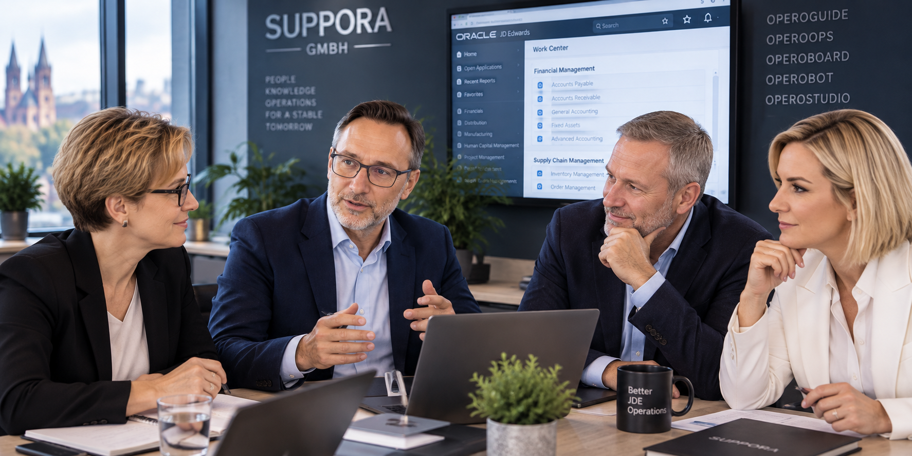 Suppora team working on JD Edwards operations